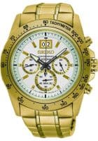 SEIKO Men White Chronograph Watch spc244P1 (Gold)