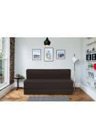 Springtek Folding Sofa Cum Bed - Perfect for Guests - Jute Fabric - 6 x 6 Feet Double Sofa Bed - Brown