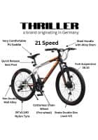 Thriller Savager 85 Pre-Assembled 24 Dual Disc Brake 24 T Mountain Cycle (White, Orange)