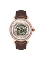 Timex Mens Silver Dial Full Skeleton Automatic Watch Analog Watch (Brown)