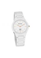 Titan 40.5 mm 2 Needle Analog Watch, White Strap