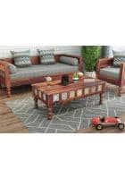 Urbanwood Relay Solid Wood Ceramic Tile Coffee Table (Teak Finish)