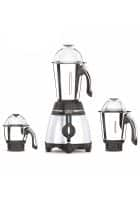 Vidiem Metallica Steel 648 A, 750 W with 3 Jars, 3 Leakproof Jars with Self Lock for Wet and Dry Spices (Steel and Black)