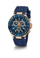 GUESS Quartz Chronograph Blue Round Mens Watch Y81007G7Mf (Blue)