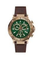 GUESS Quartz Chronograph Green Round Mens Watch Y81009G9Mf (Brown)