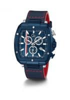 GUESS Quartz Chronograph Blue Tonneau Mens Watch Y83004G7Mf (Blue)