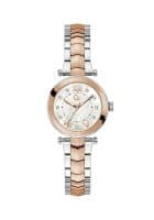 GUESS Quartz Analog White Round Womens Watch Y93004L1Mf (Silver+Rose Gold)