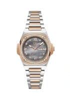 GUESS Quartz Analog Grey Round Womens Watch Y98001L5Mf (Silver+Rose Gold)