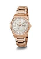 GUESS Quartz Analog White Round Womens Watch Y98002L1Mf (Rose Gold)