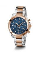 GUESS Z13001G7Mf Chronograph Watch For Mens (Silver+Rose Gold)