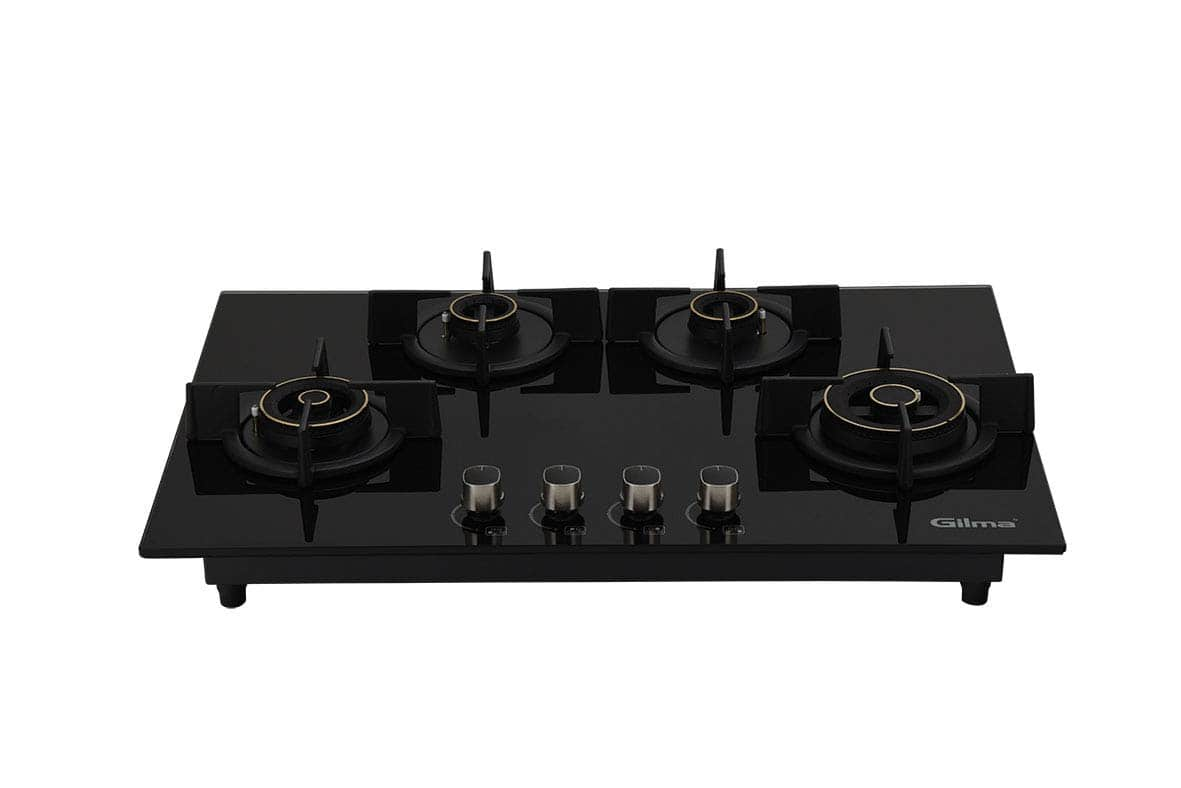 Gilma 4 Burner Gas Stove Stainless Steel body Black (HOB EBONY 4 BR XL