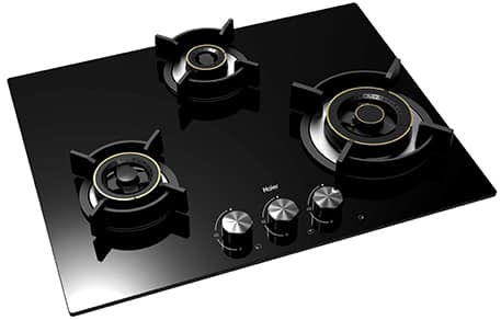 Haier 3 Brass Burner Gas Stove Hobs Black (HIC-653FCF-O) on EMI | Bajaj ...