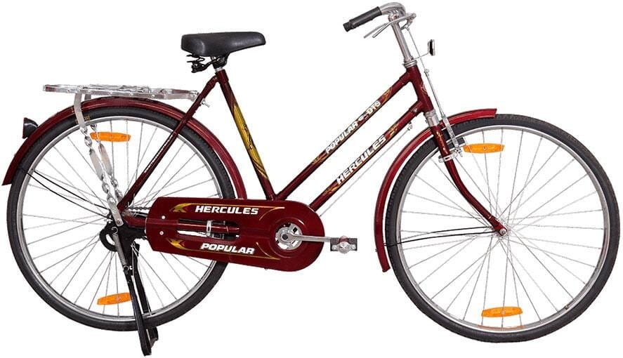 Hercules Popular DTS Ladies 26 Inch Non Geared Road Cycle Rich Burgundy on EMI Bajaj Mall