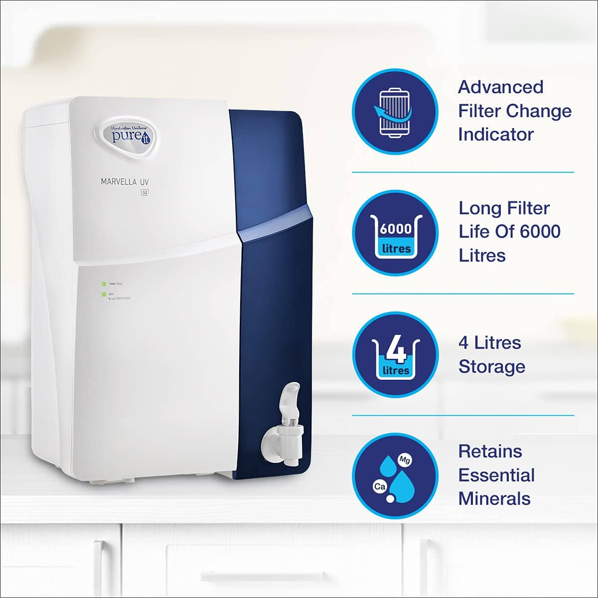 Hindustan Unilever Limited Storage Water Purifier Black Pureit Mar Uv6000l Refresh On Emi