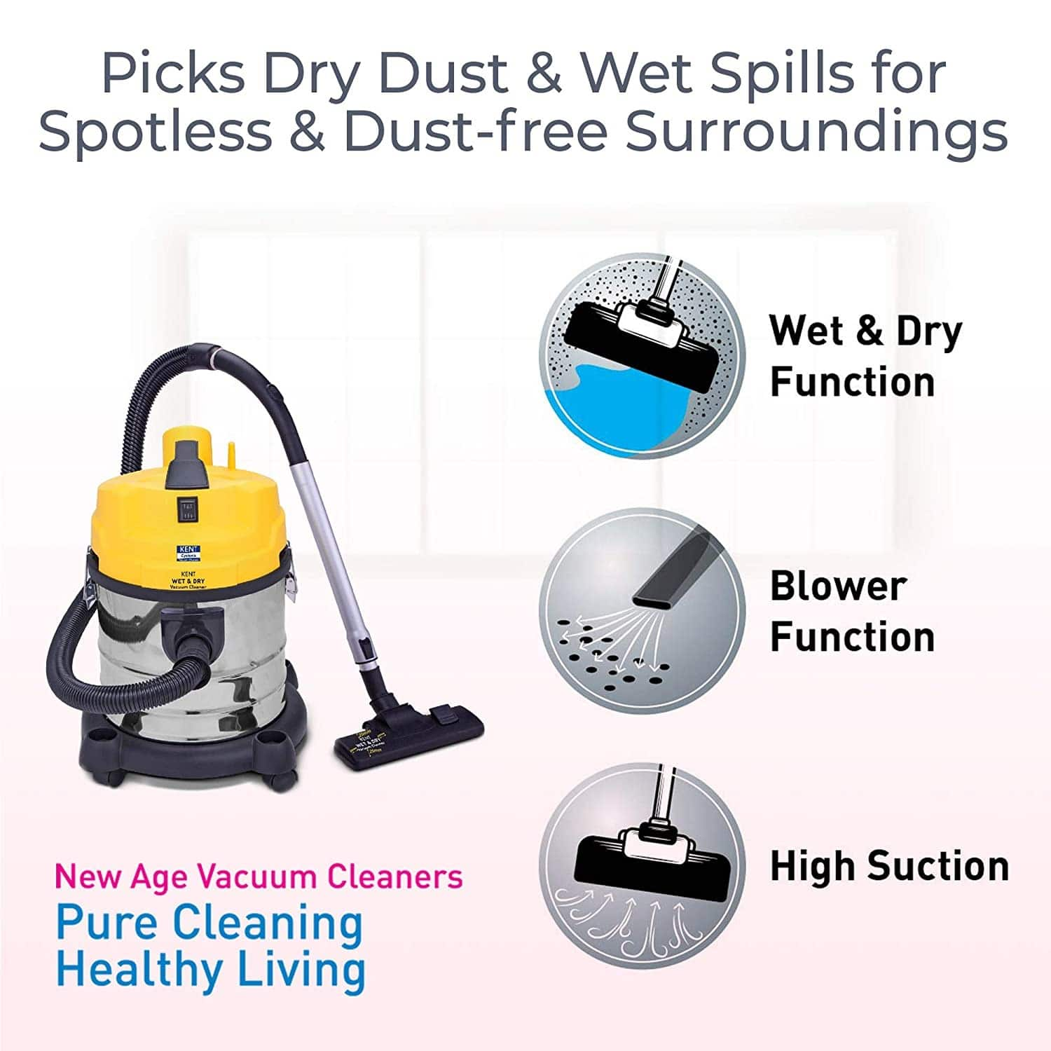 Kent Ksl Wet And Dry Vacuum Cleaner W Metallic Silver On Emi Bajaj Mall