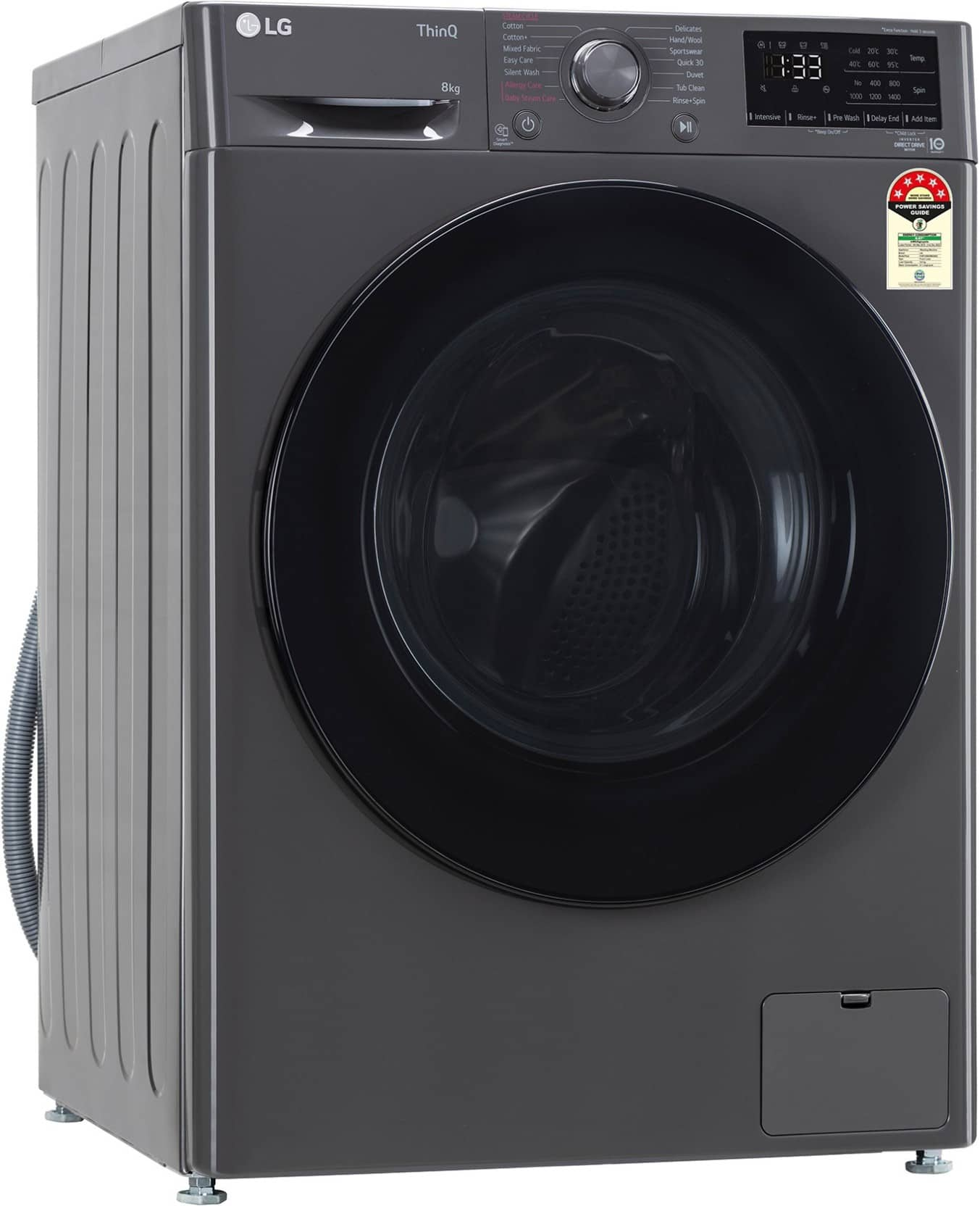 LG 8 kg Fully Automatic Front Load Washing Machine Middle Black ...