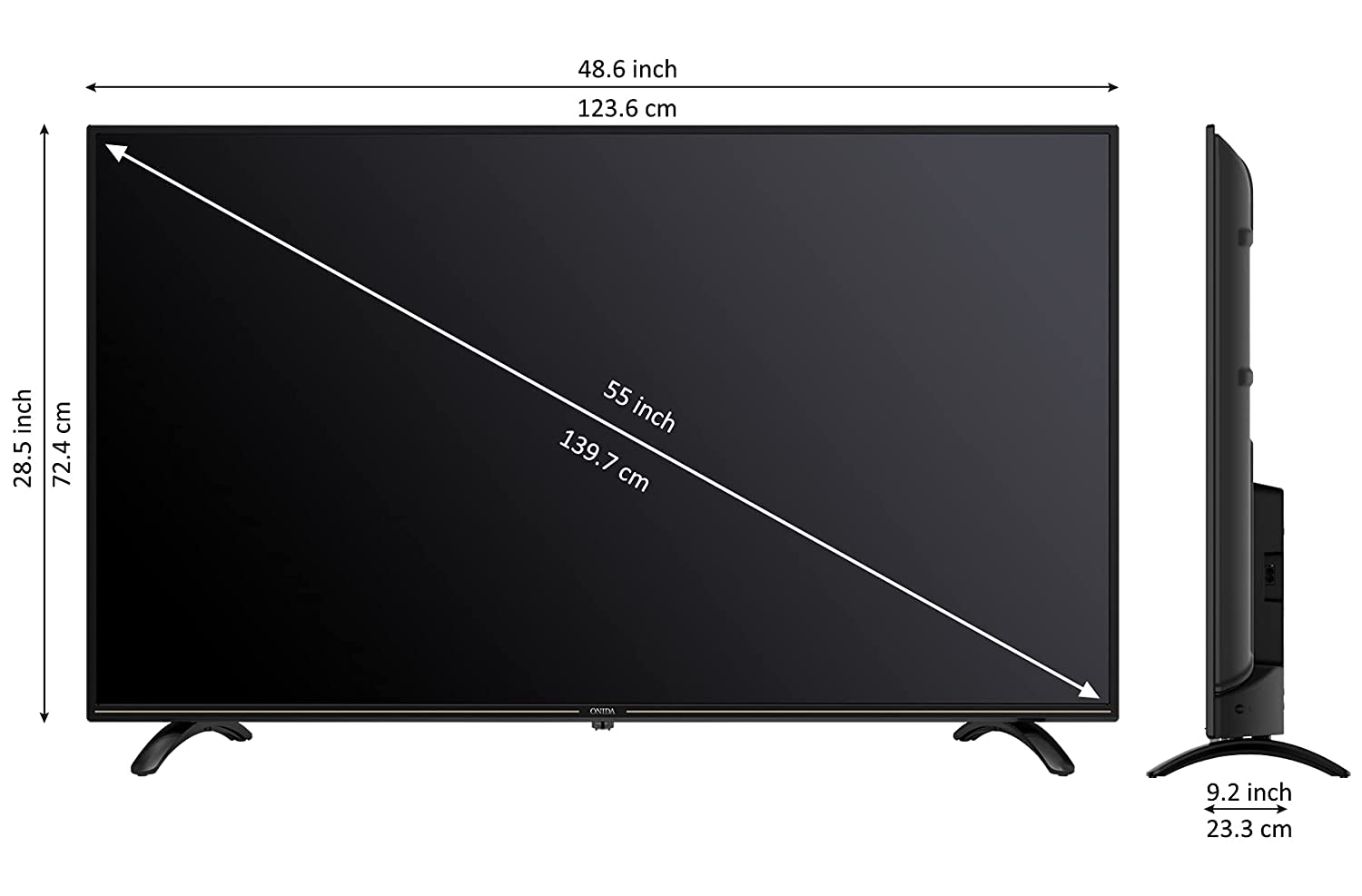 Onida 139 cm (55 Inch) (4K) Ultra HD LED Smart TV Black (55UIF-S) on ...