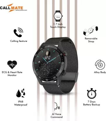 Instaplay Callmate Orbit Full Touch Smartwatch (Black) on EMI | Bajaj Mall