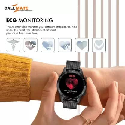 Instaplay Callmate Orbit Full Touch Smartwatch (Black) on EMI | Bajaj Mall