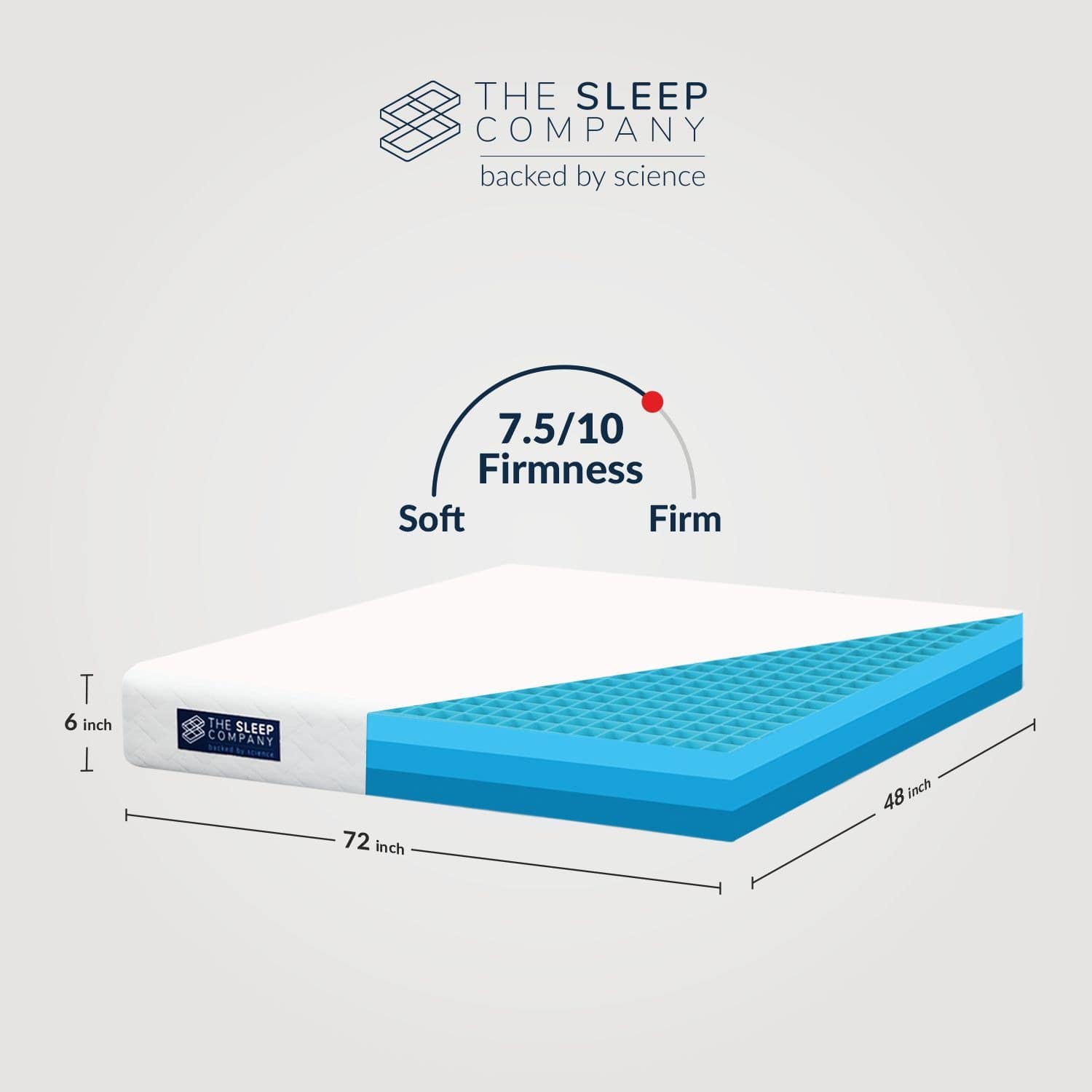 The Sleep Company SmartGRID Ortho 6 Inch King Size Medium Firm Mattress ...