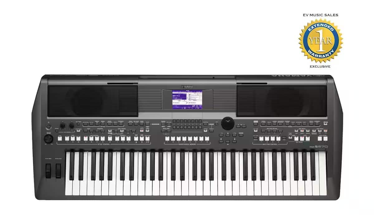 Yamaha PSR-S670 Keyboard (Metallic Dark Gray) on EMI | Bajaj Mall