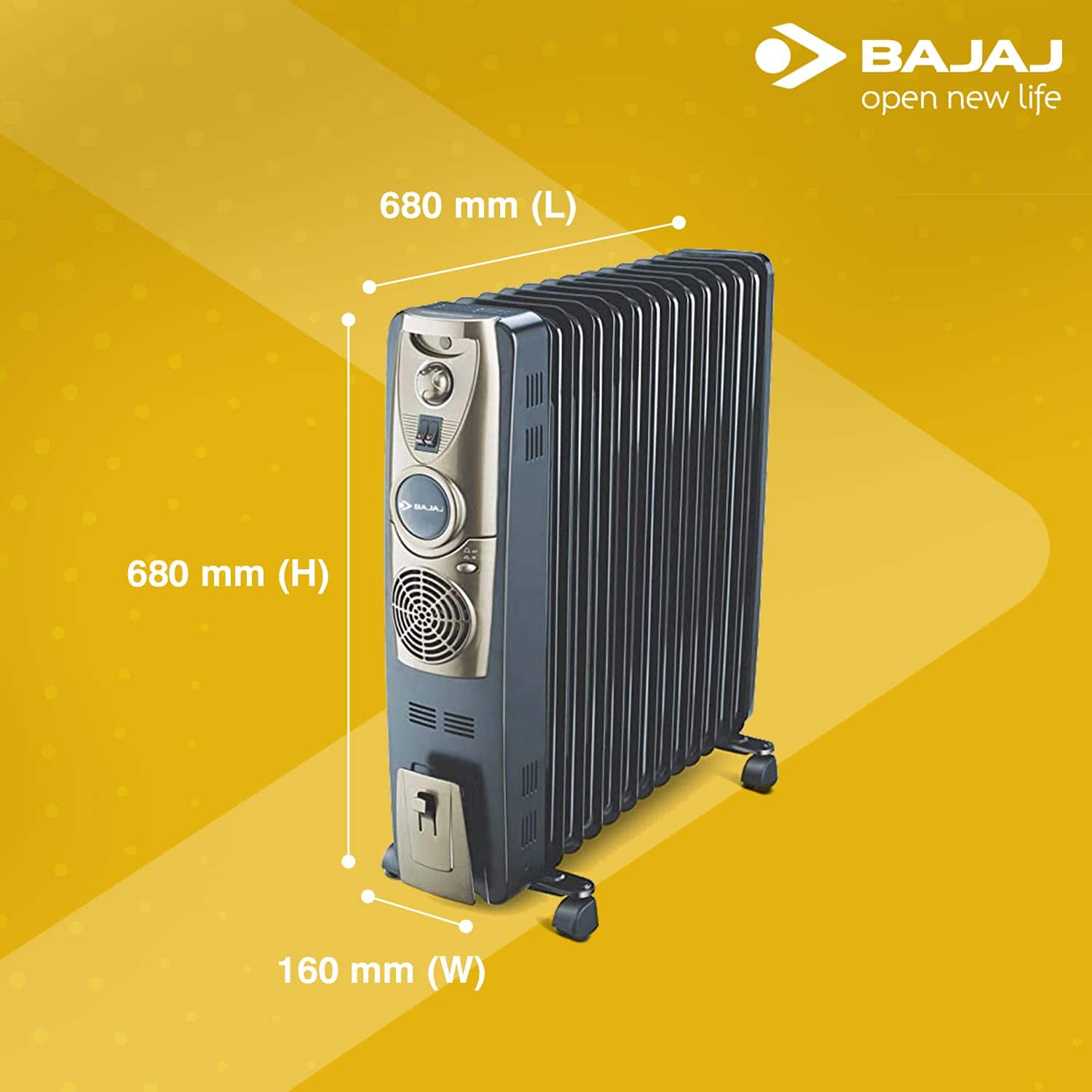 Bajaj Majesty Rh 13f Plus 2500 Watts 13 Fins Oil Filled Room Heater