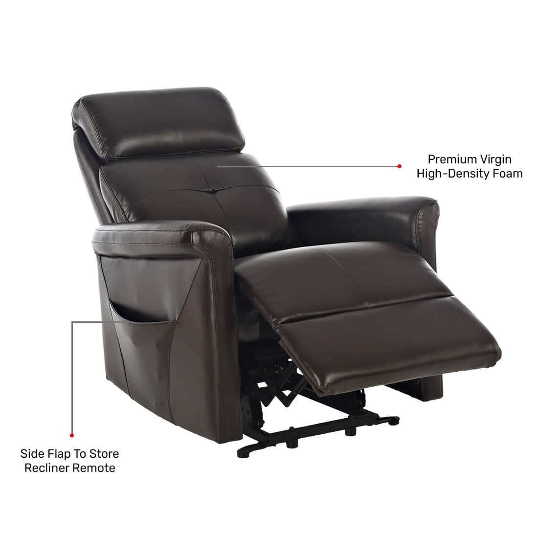 Durian Robbie 1 Seater Nappa Aire Recliner With Automated Lift Up on ...