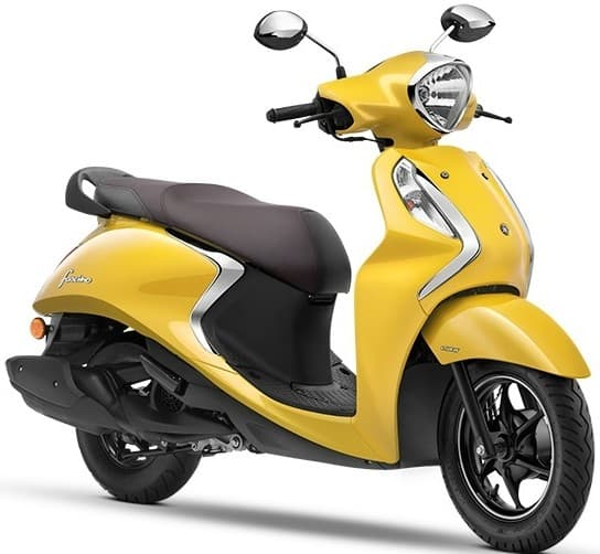 Yamaha Fascino 125 Hybrid DLX Drum (Yellow Cocktail) on EMI | Bajaj Mall